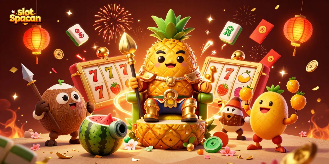 Play the slot spaceman game with vibrant characters and festive casino elements, winning awaits!
