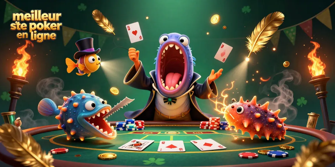 Jouer au meilleur site de poker en ligne avec un poisson-lanterne et une anguille magicien.