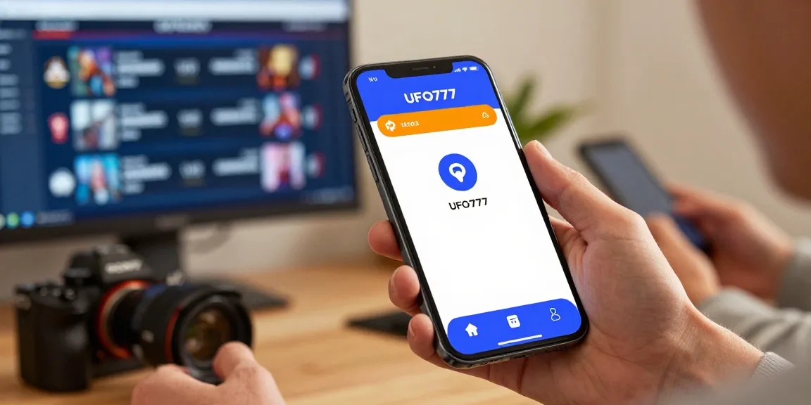 Antarmuka aplikasi UFO777 yang modern dan ramah pengguna di tangan pengguna, menampilkan jadwal pertandingan.