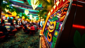 Nikmati permainan tikislot daftar dengan mesin slot bertema tiki yang cerah dan menarik.