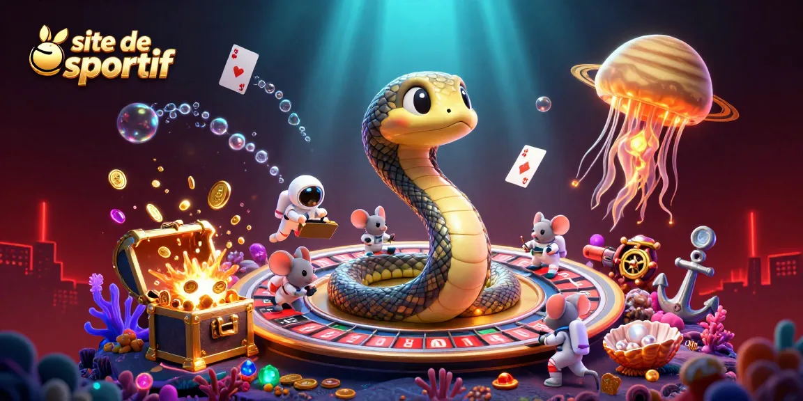 Pariez sur le site de paris sportif avec des astronautes et un serpent autour de Saturne.