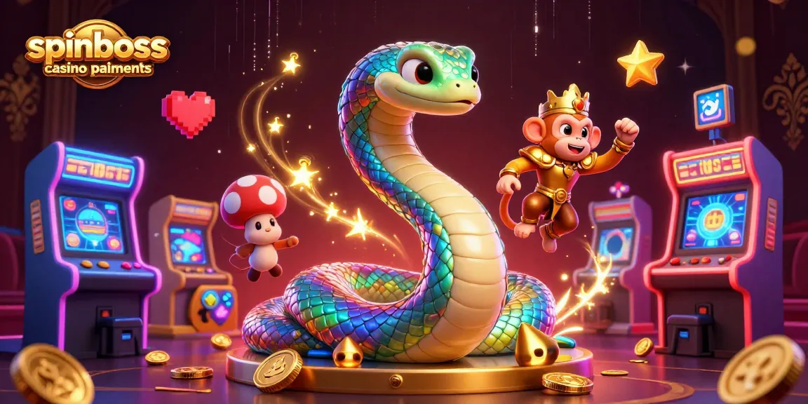 Animations éblouissantes de spinboss casino paiements mettant en scène des personnages extravagants et des machines à sous colorées.
