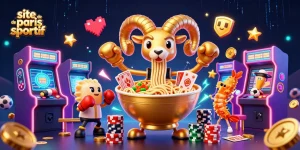 Placez vos paris sur le site de paris sportif avec une scène dynamique de personnages captivants.