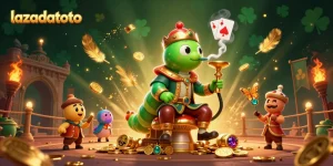 Experience winning action at lazadatoto with a vibrant, dynamic gambling-themed illustration.