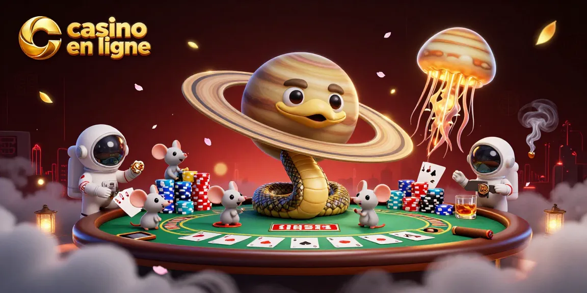 Jouez au casino en ligne avec ce serpent enroulé autour de Saturne, aux astronautes et au méga méduse.