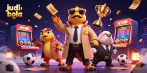 Place bets on judi bola as a raptor and a bulldog interact in a vibrant sports betting lounge.